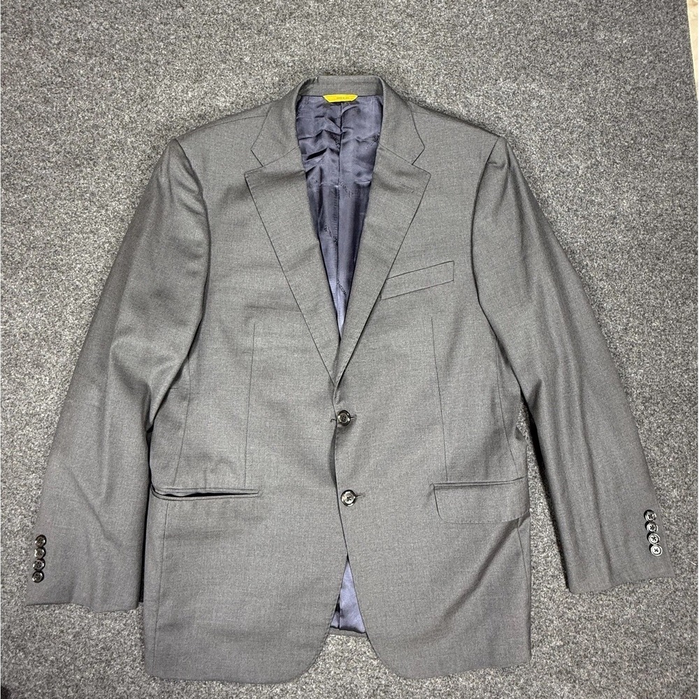 Hickey Freeman Blazer Mens 42 Regular Gray‎ Wool Traveler Suit Jacket Made USA